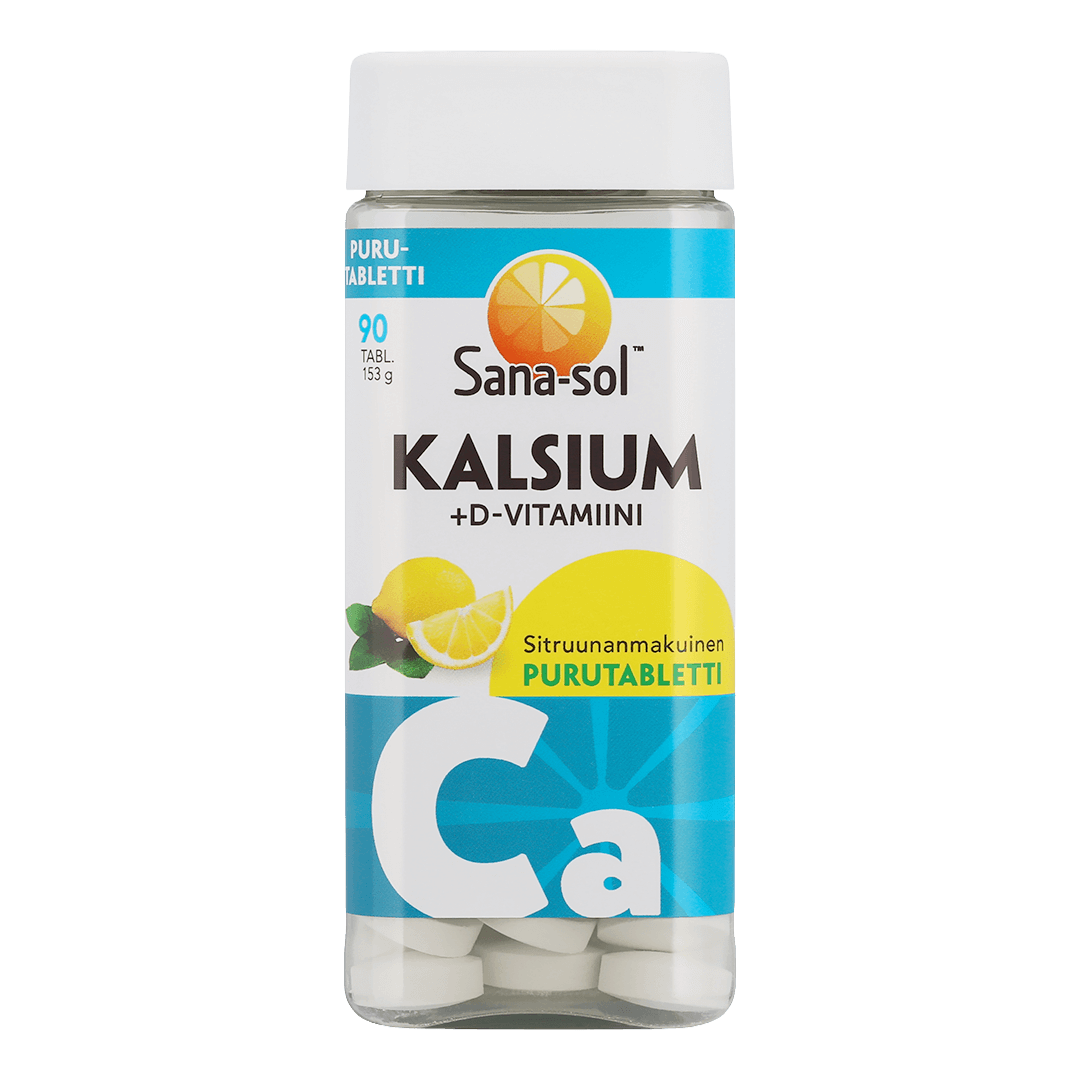 Kalsium + D-vitamiini Sitruunanmakuinen Purutabletti