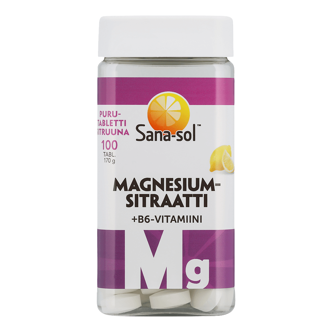 Magnesiumsitraatti + B6-vitamiini