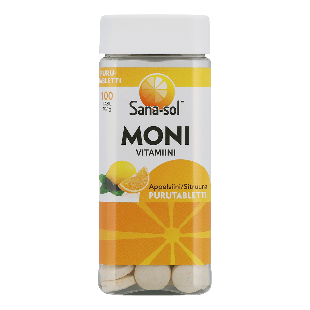 Monivitamiini appelsiini/sitruuna purutabletti