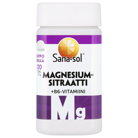 Magnesiumsitraatti + B6-vitamiini