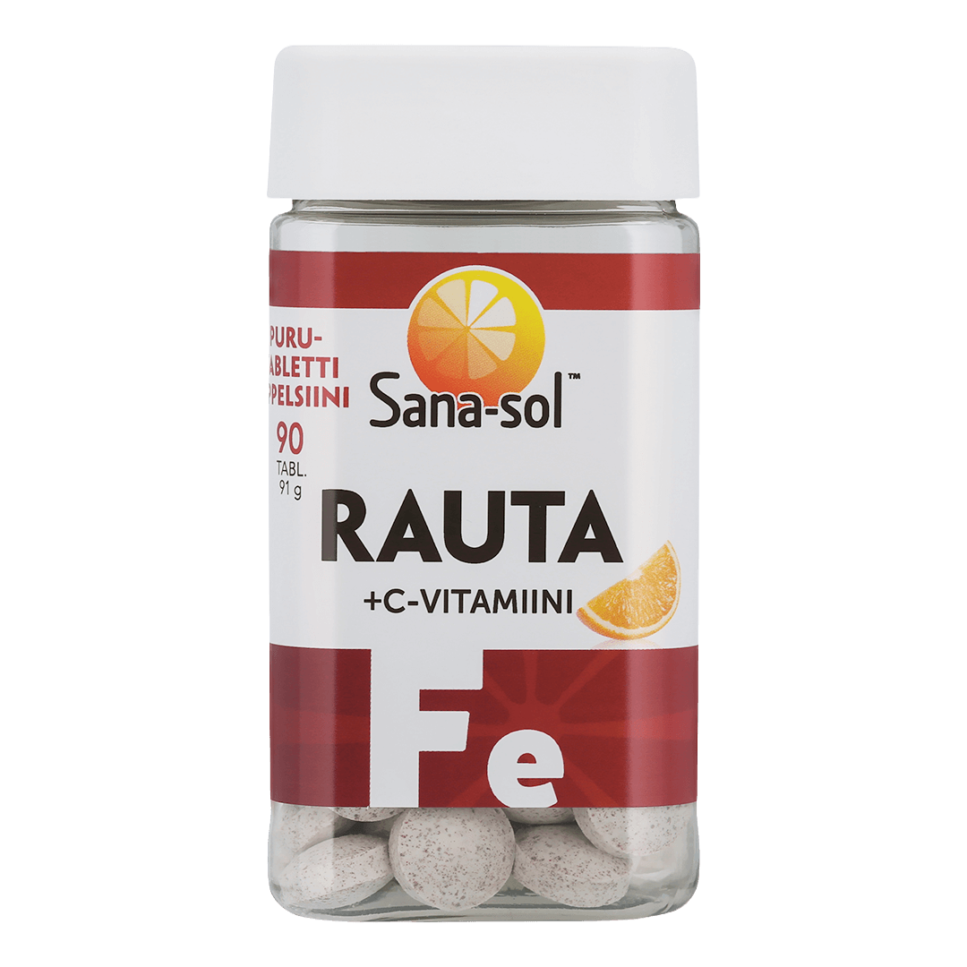 Rauta + C-vitamiini appelsiininmakuinen purutabletti