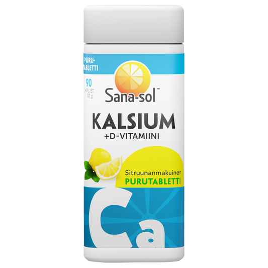 Kalsium + D-vitamiini Sitruunanmakuinen Purutabletti