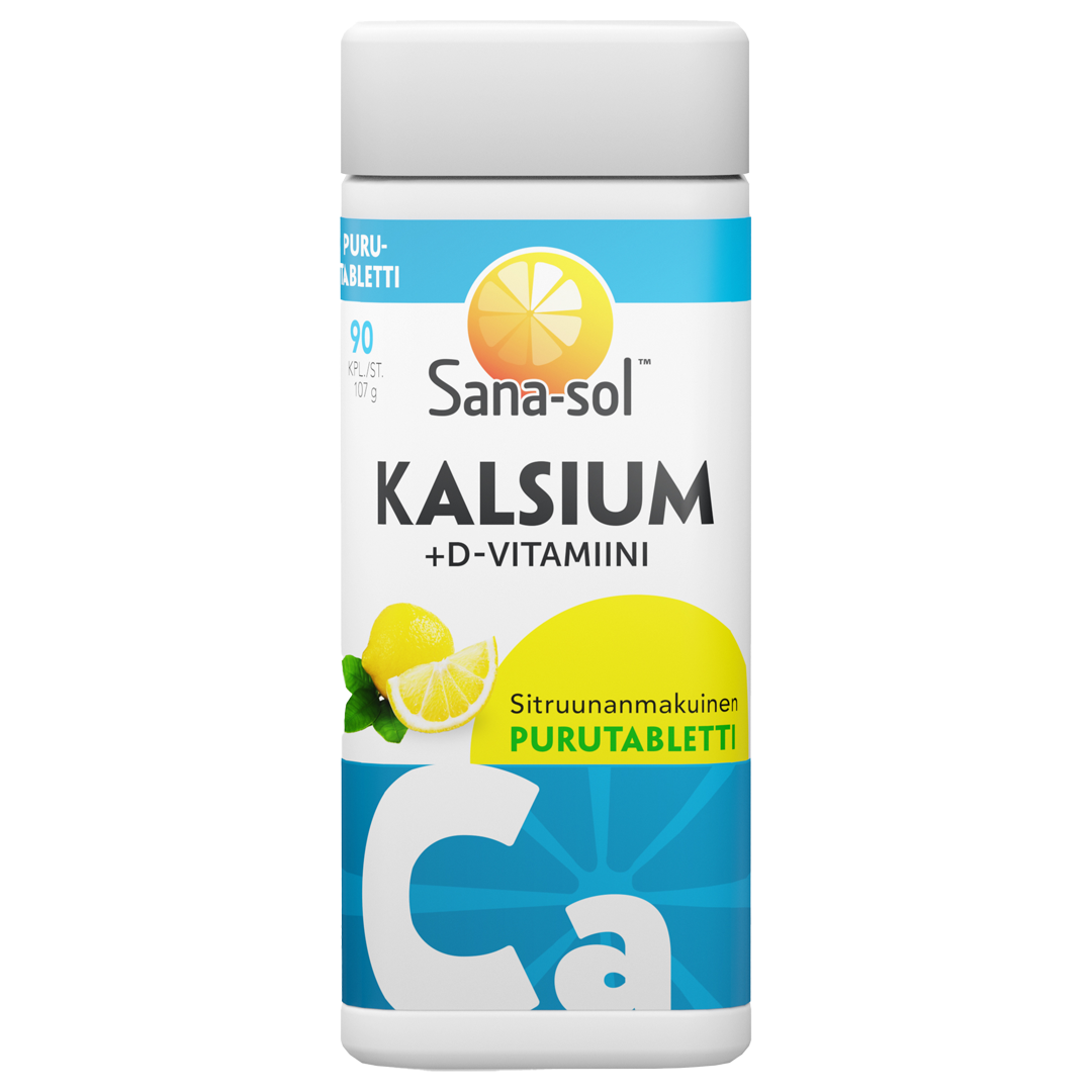 Kalsium + D-vitamiini Sitruunanmakuinen Purutabletti