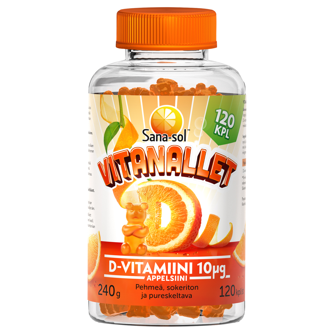 Vitanallet D-vitamiini Appelsiini 10µg