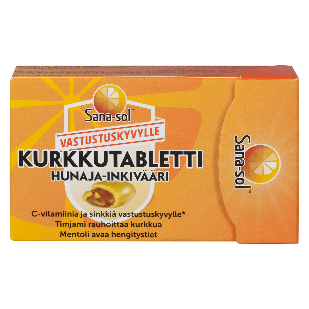 Kurkkutabletti hunaja-inkivääri - Sana-sol