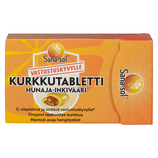 Kurkkutabletti hunaja-inkivääri - Sana-sol