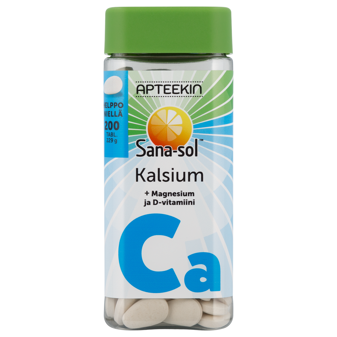 Apteekin Kalsium + Magnesium ja D-vitamiini- Sana-sol